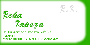 reka kapsza business card